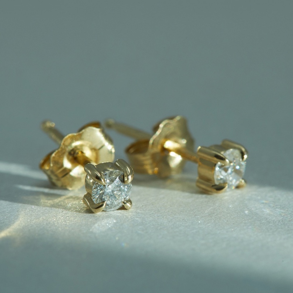 ✨ Catbird Angel Hair Sparkler Diamond Studs Yellow Gold - Like New! ✨